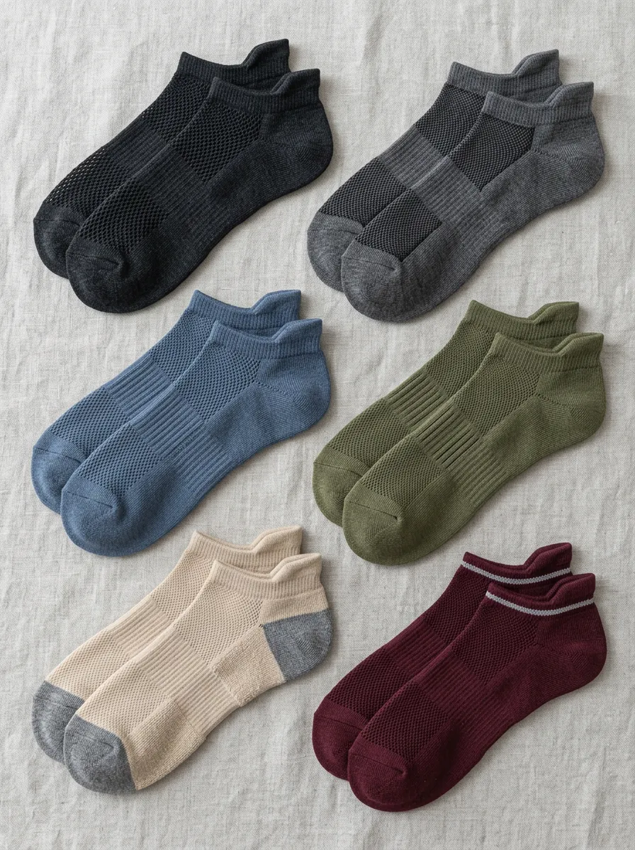 Men's Athletic Breathable Mesh Low Cut Ankle 6-Pack Socks