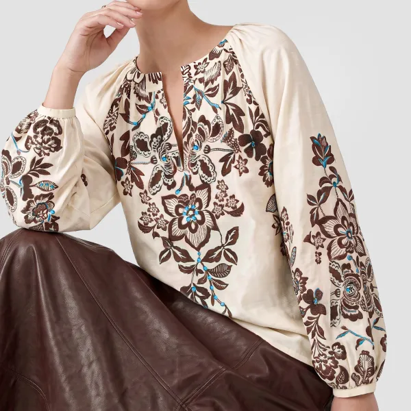 Floral Rhinestone Blouse