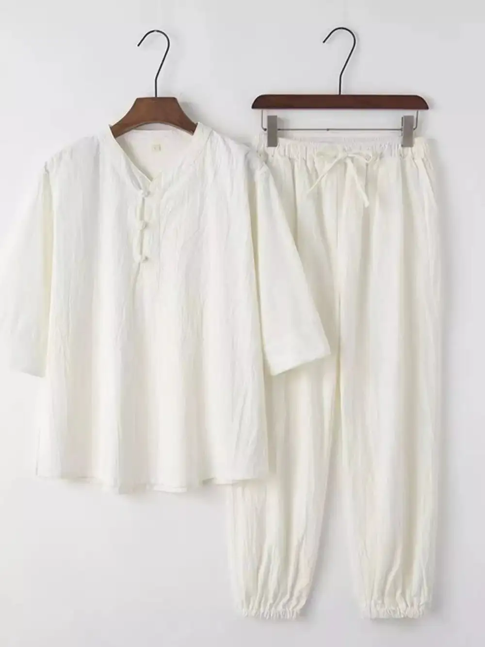 Men's Plus Size Sleeve Top and Pants Set