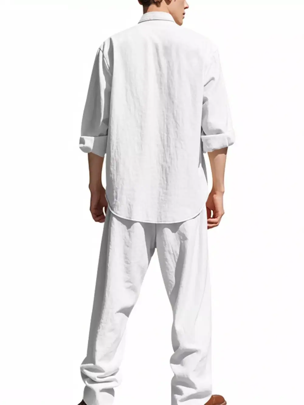 Refined Men's Full Size Casual Button Up Shirt