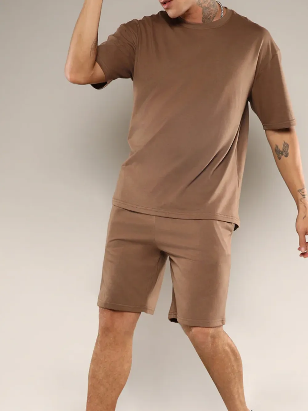 Brown Casual Style Oversized Co-Ord Set