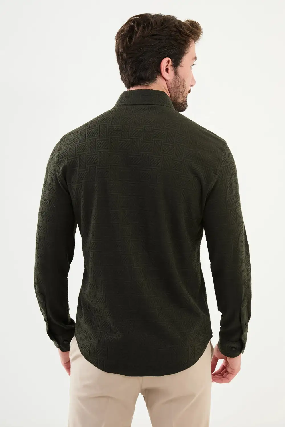 Refined Hidden Button Slim Cotton Shirt