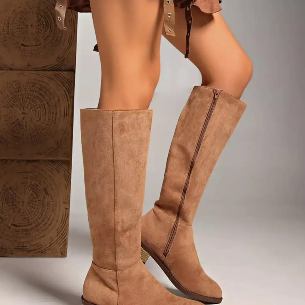 Refined Knee High Block Heel Boots