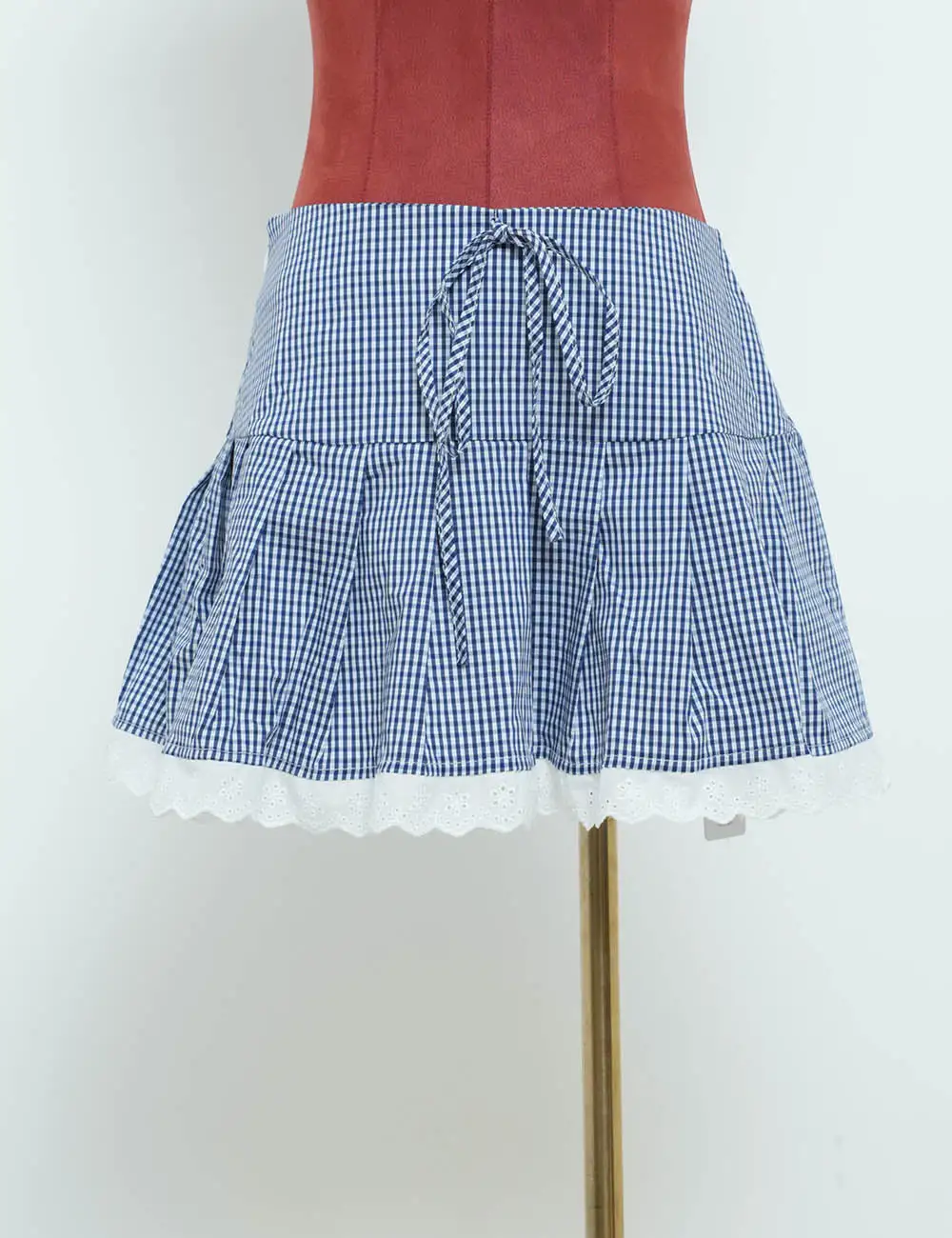 Chicchecked Color Block Zip Open Mini Skirt
