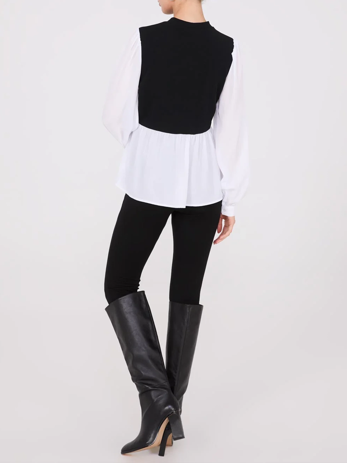 Polka Dot Contrast Panel Shirt