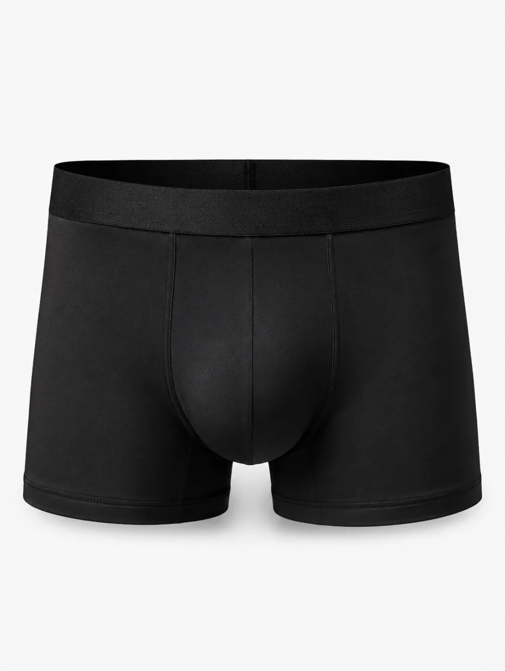 Men's Solid Black Minimalist Printed Boxer Briefs