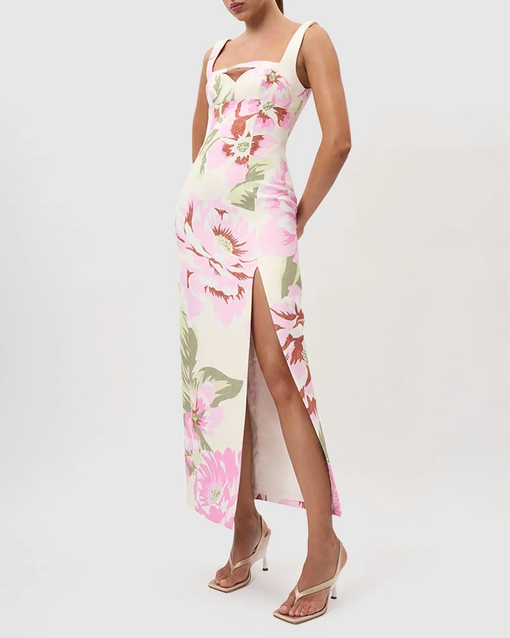 Floral Square Midi Dress