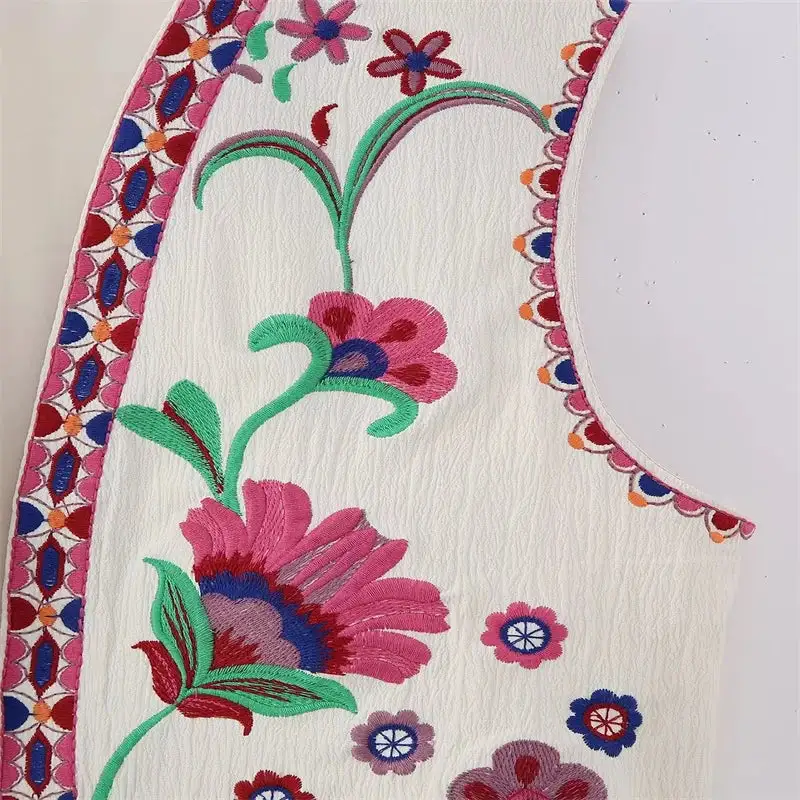 Embroidered Sleeveless Vest