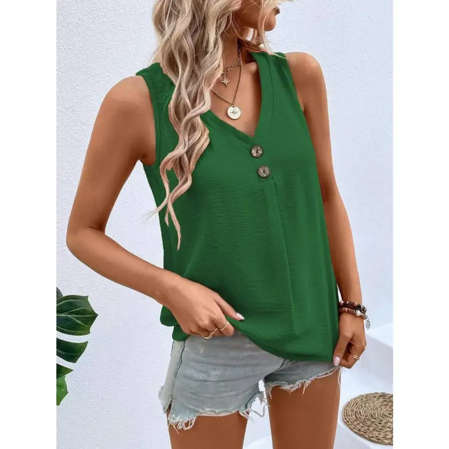 Solid Color V Neck Tank