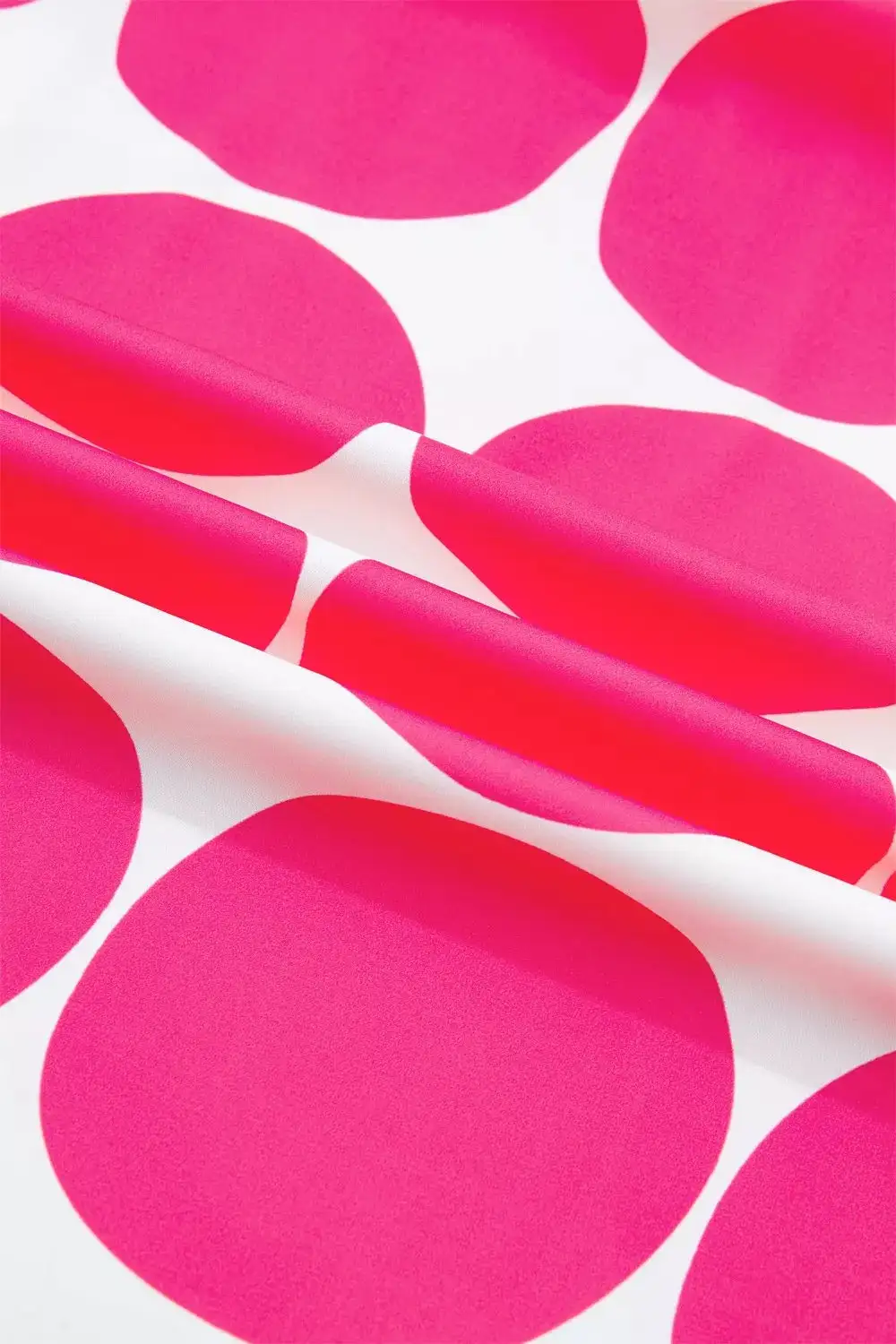 Polka Dot Print Frilled Round Neck Shift