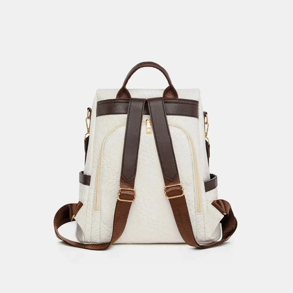 Faux Leather Backpack Camping Bag