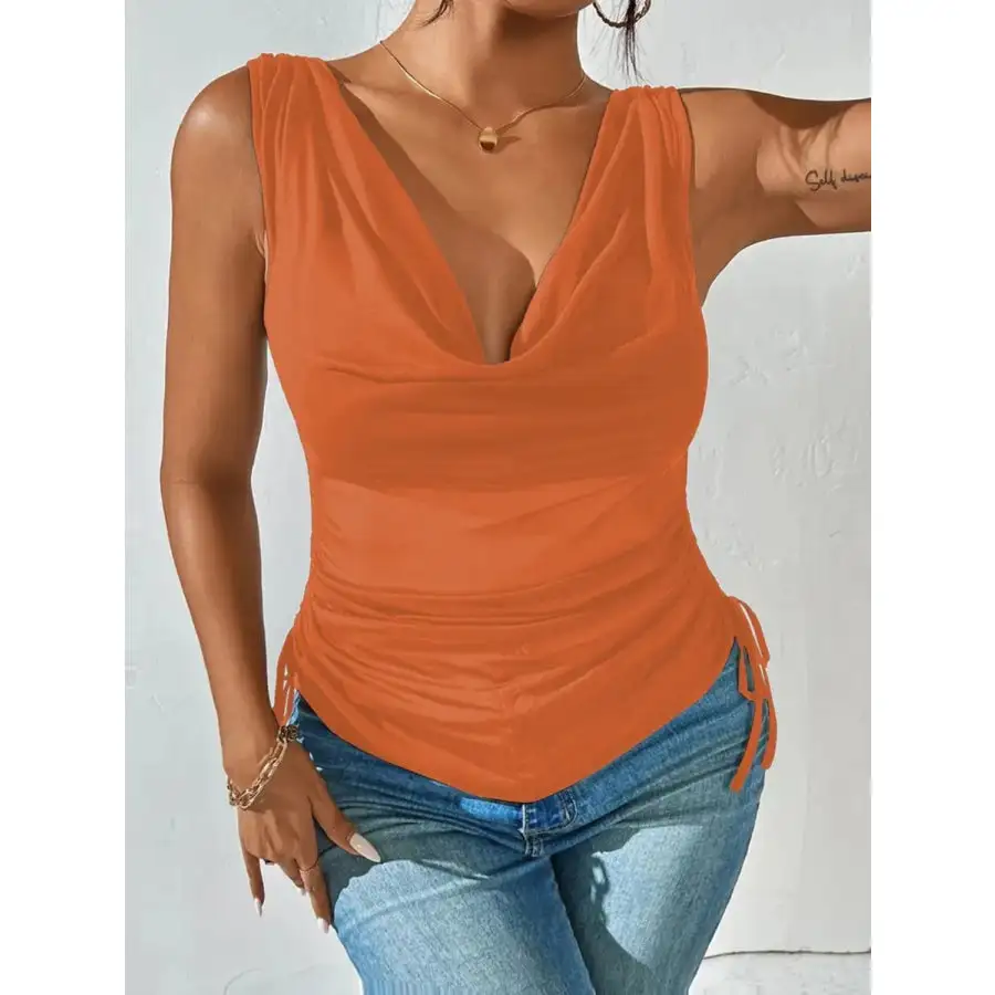 Side Drawstring Ruched Tank
