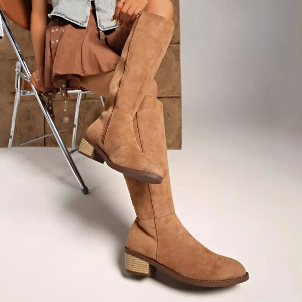 Refined Knee High Block Heel Boots