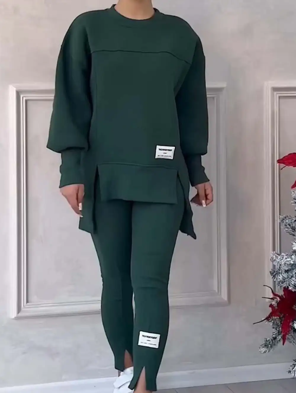 Irregular Long-Sleeved Sweatshirt Suit