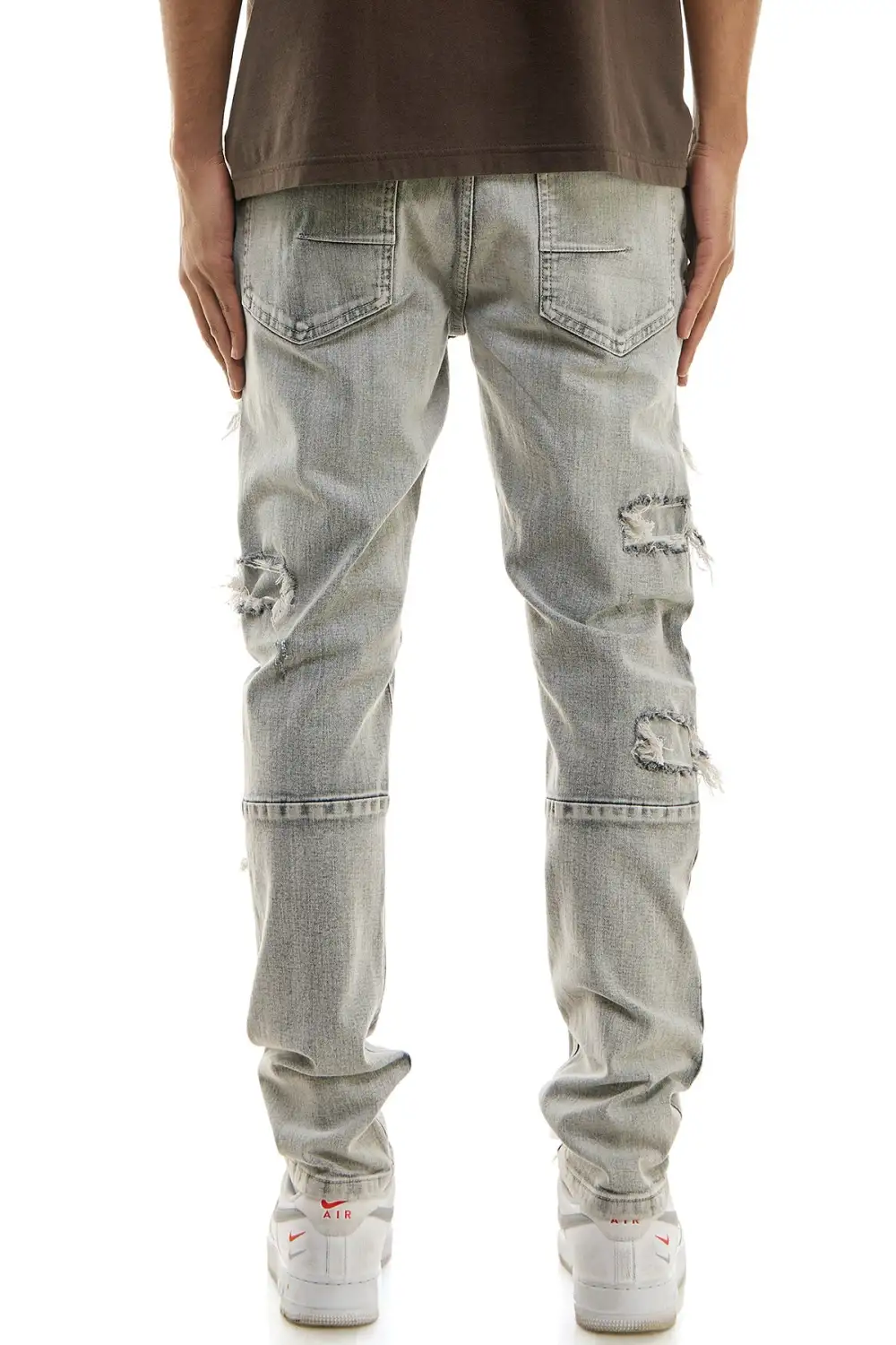 Men's Skinny Patchwork Stretch Jeans