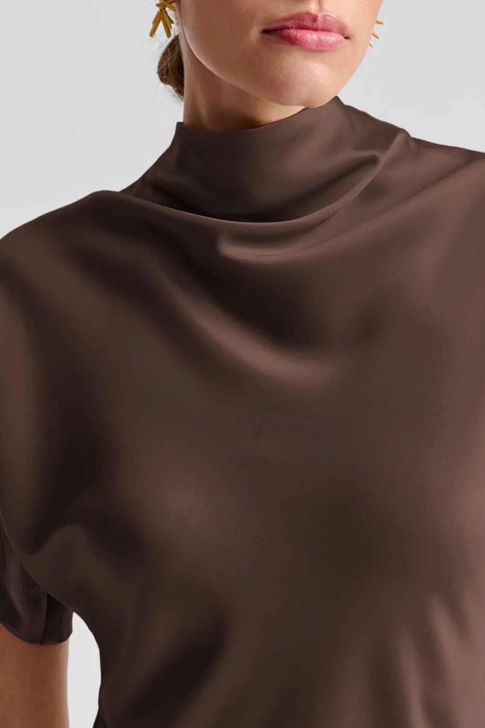 Mock Neck Sleeveless Midi Dress