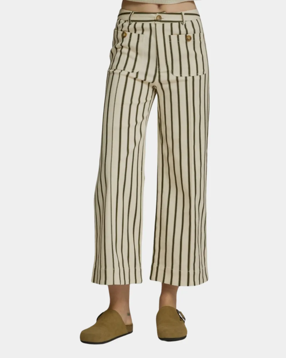 Relaxed Stripe Cropped Pants