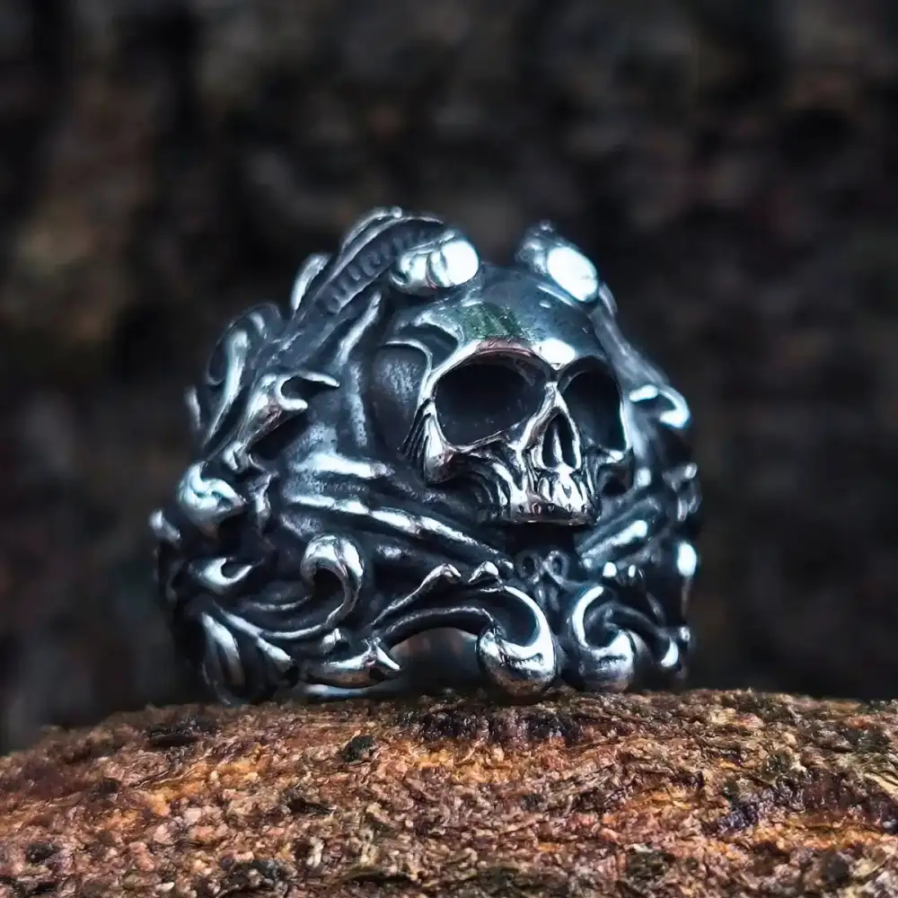 Men's Santa Muerte Skull Ring
