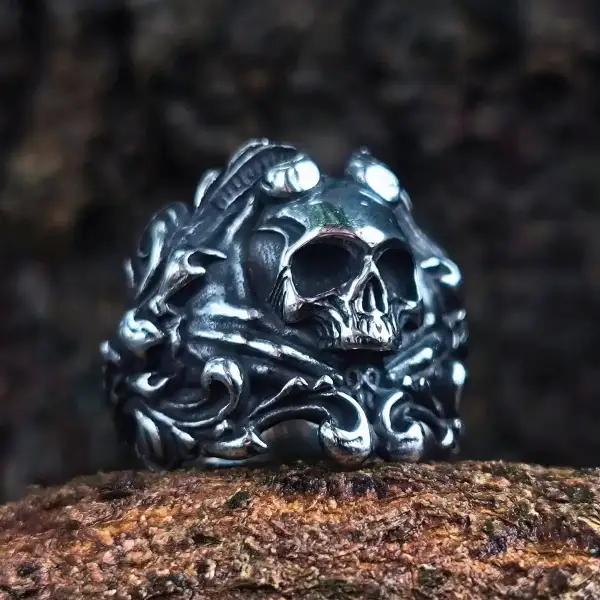 Men's Santa Muerte Skull Ring
