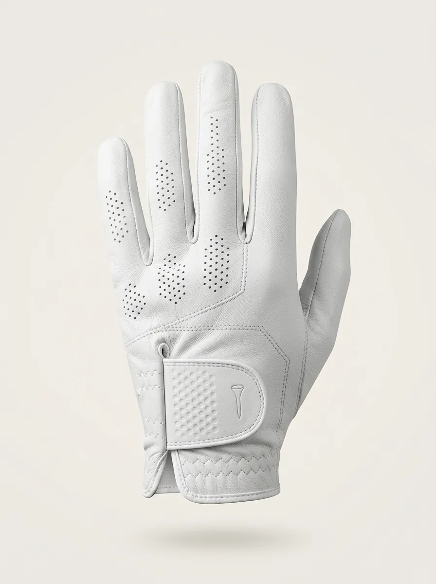 Fairway Embossed Tee-Motif Leather Golf Glove
