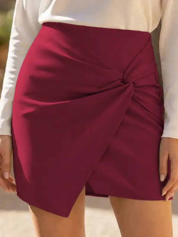 Ruched High Waist Bodycon Mini Skirt