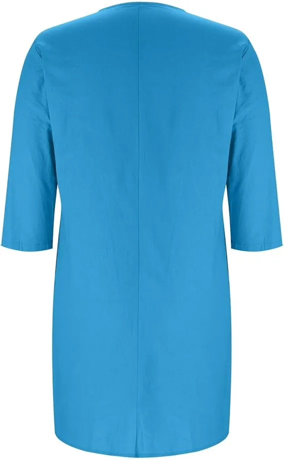 11 PACK Women'S Solid Color Casual Cotton And Linen Dress