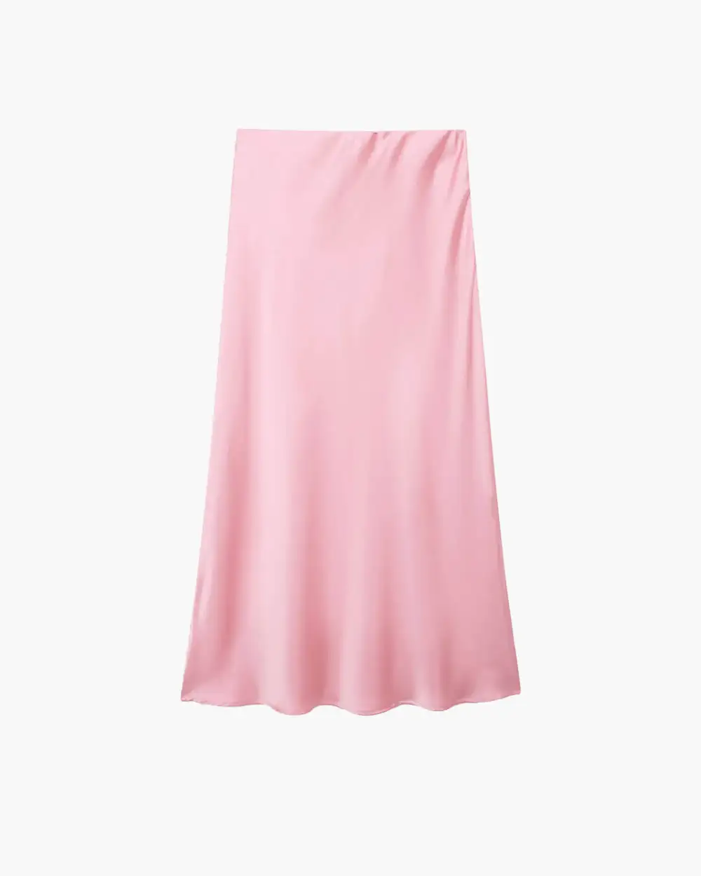 Simple Lace Satin High Waist Skirt