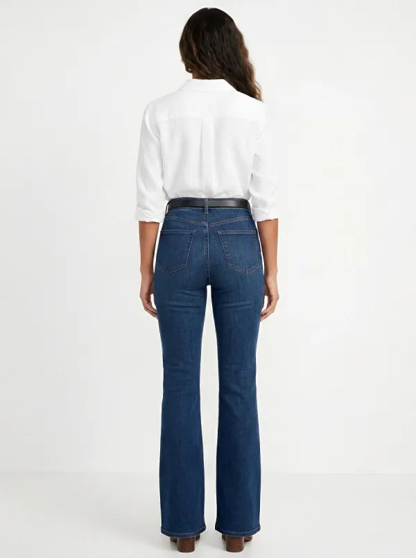 Clean-Line High-Waist Stretch Women's High-Waist Stretch Flare Jeans
