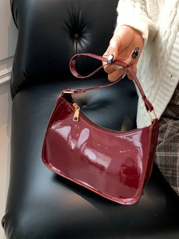 Handbag PU Leather Casual Shoulder with Texture