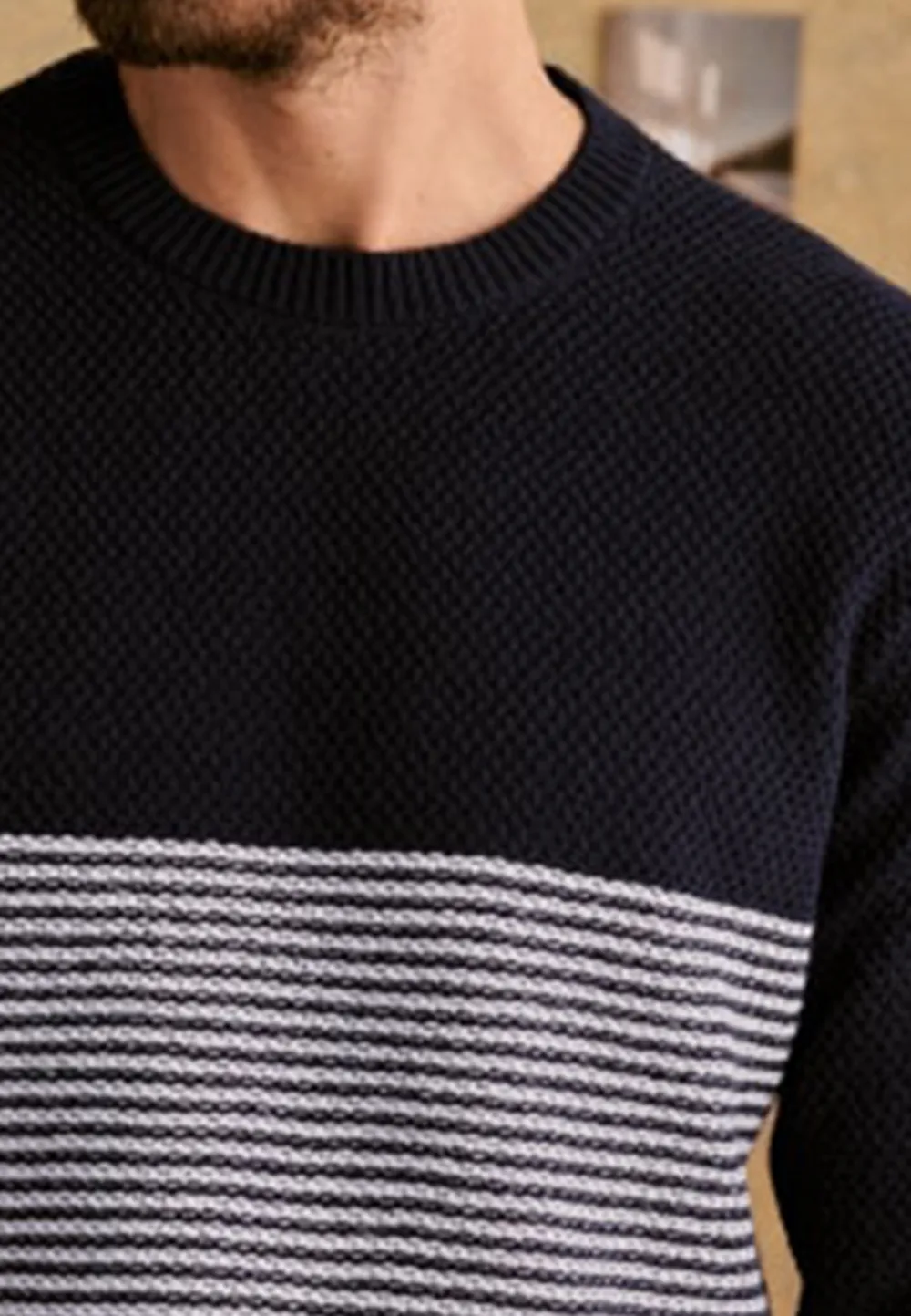 Sweater-Navy＆ECru