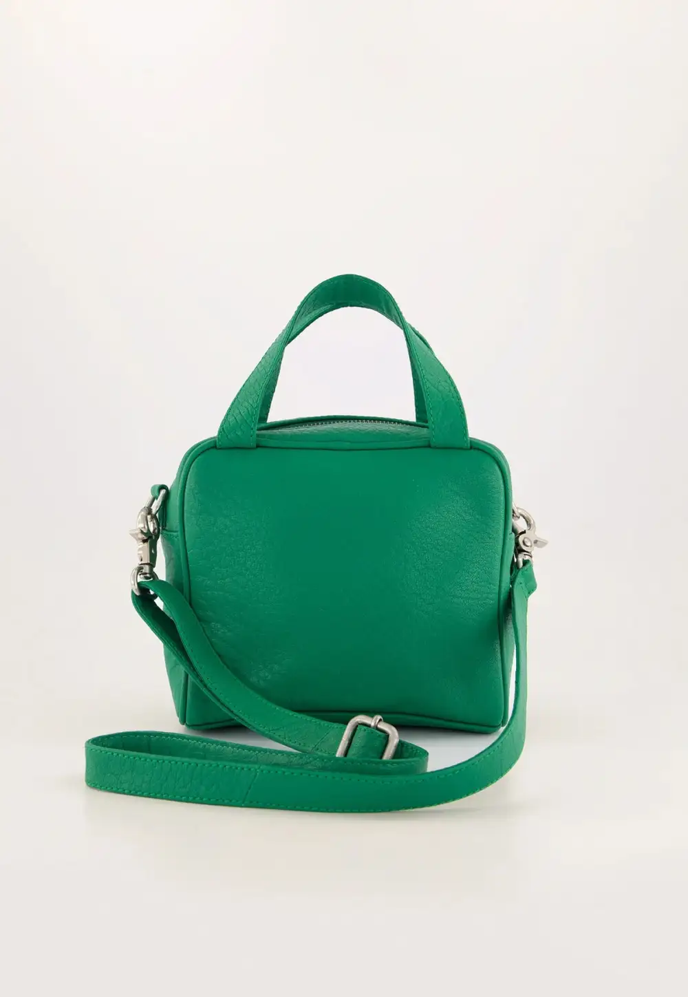 Zip Top Leather Crossbody Bag