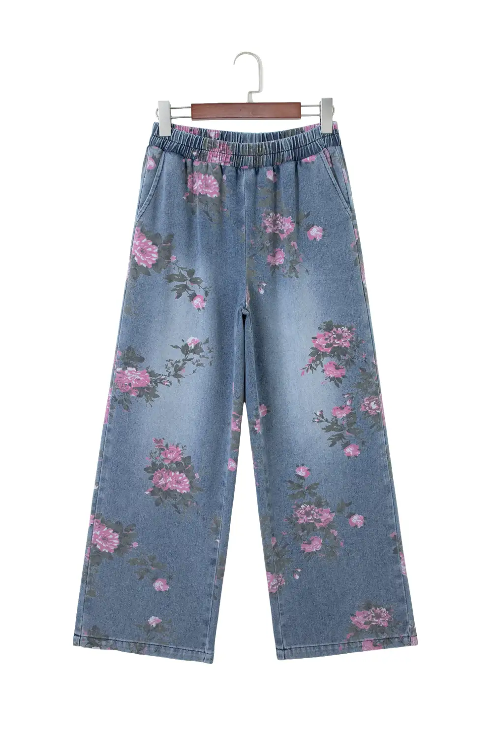 Elastic Waist Denim Jeans