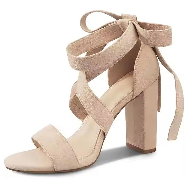 Valencia Suede Chunky Heel Sandals