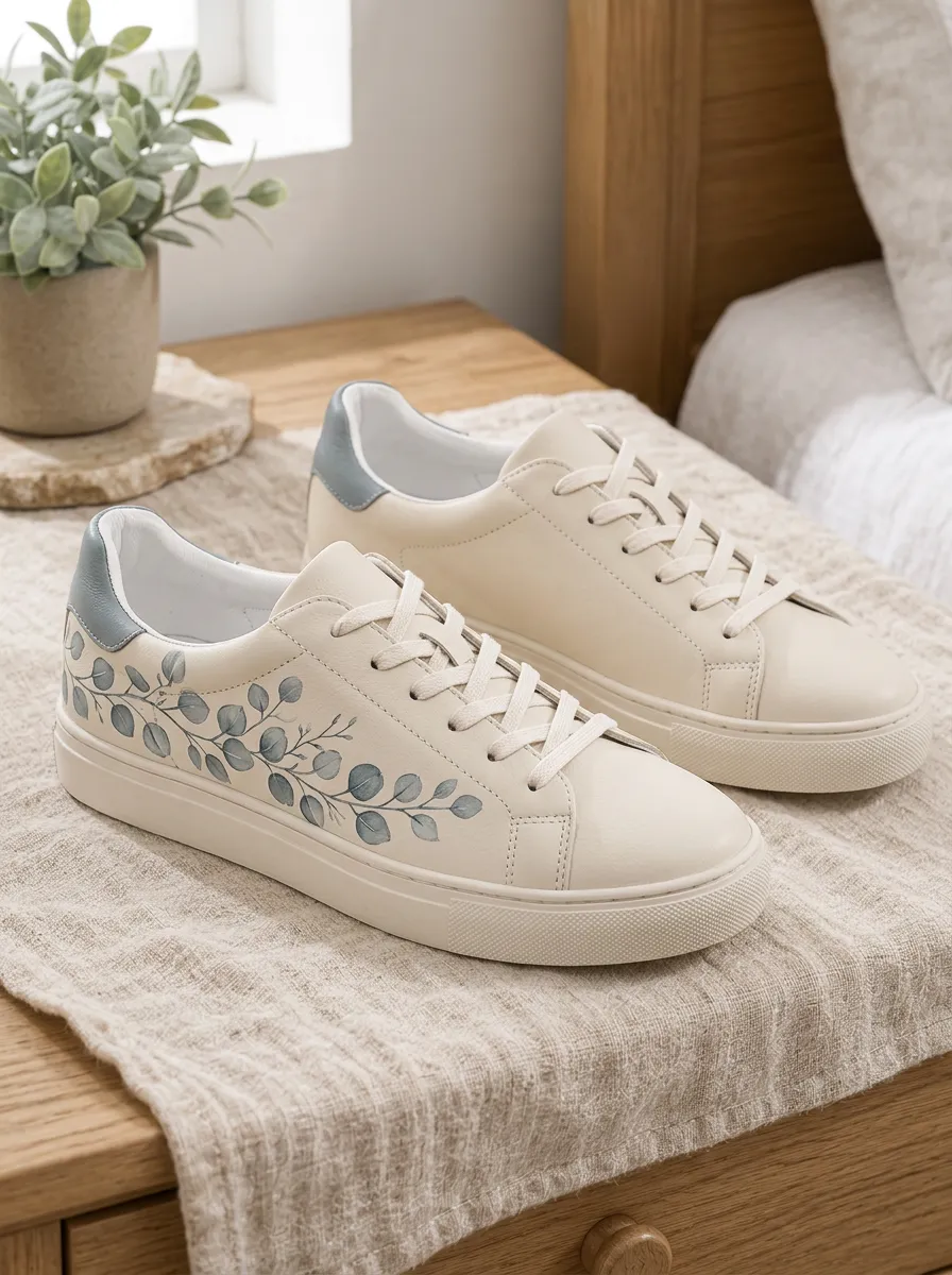 Women's Everyday Botanical Eucalyptus Leaf Skate Shoes