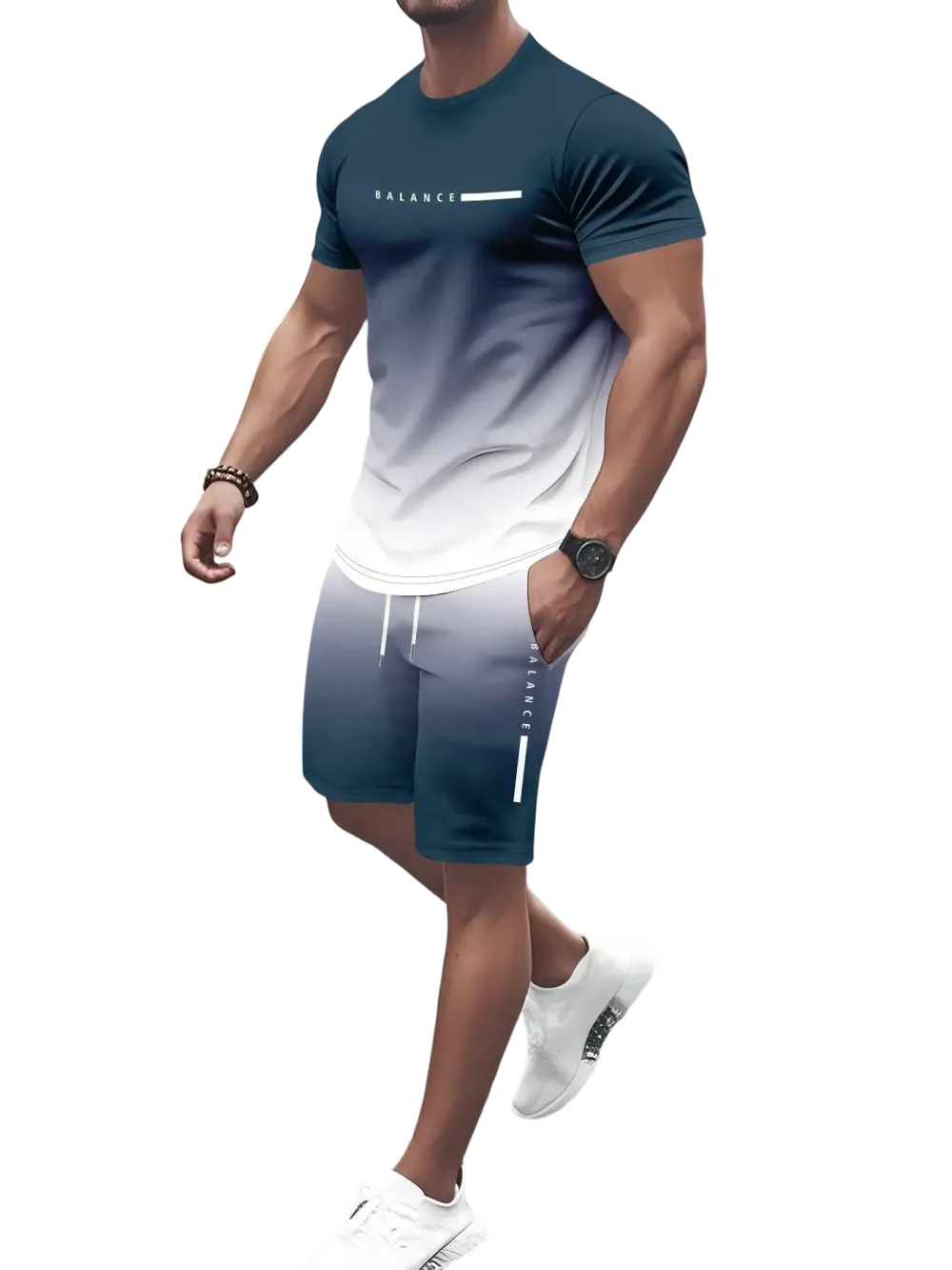 🔥 Men's Gradient Fitness Sets | Lightweight & Breathable Fabric, All-Day Comfort for Workouts