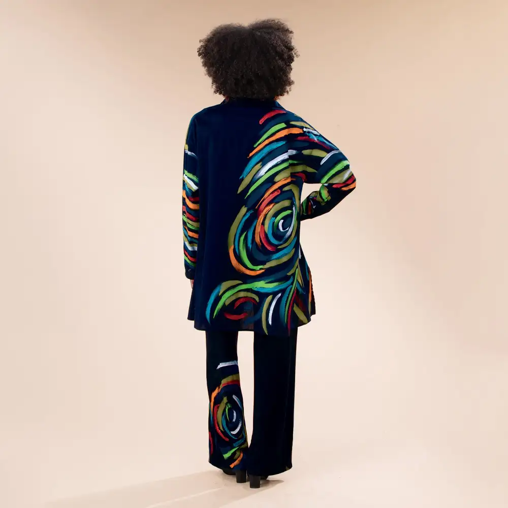 Hand-Painted Stripes and Swirls Pants