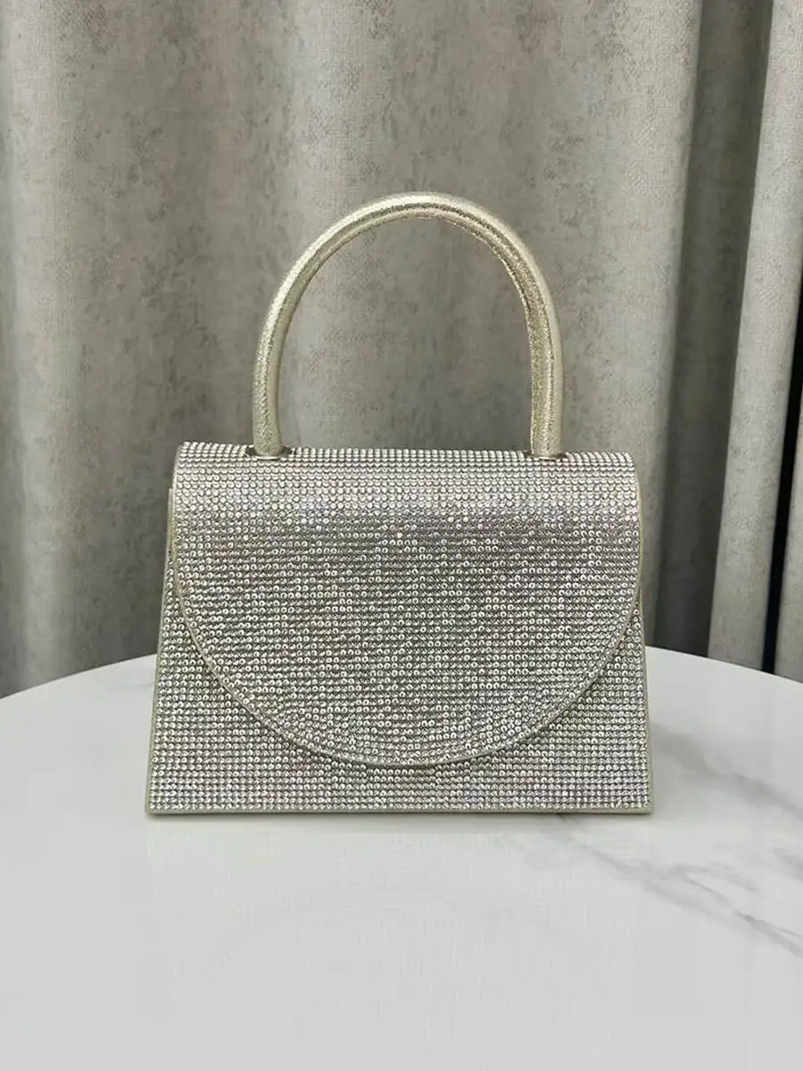 Rhinestone Geometric Evening Clutch Bag