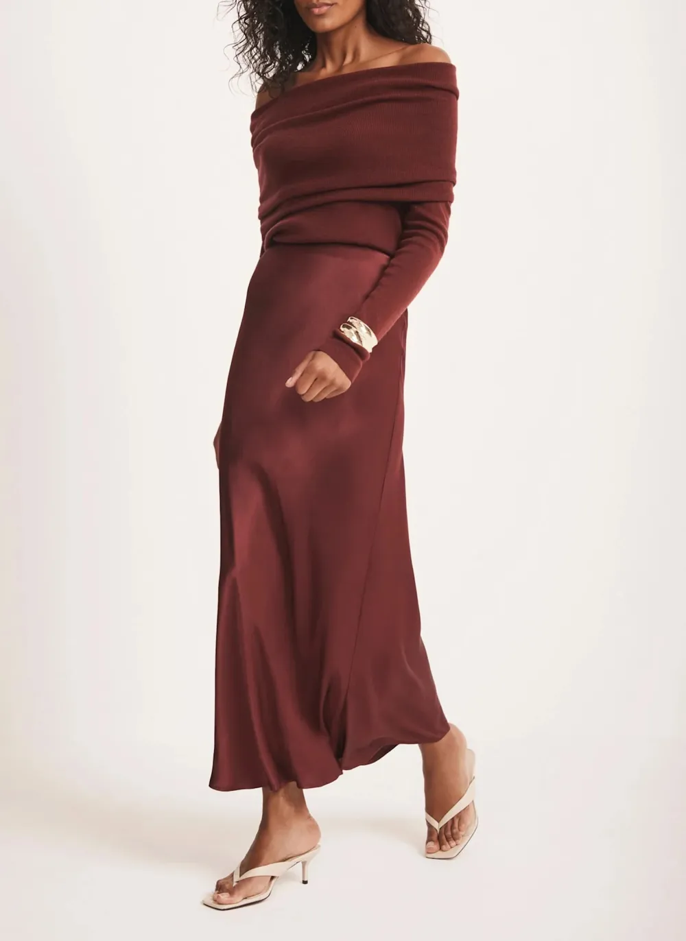 Casual Style Satin Slip Skirt