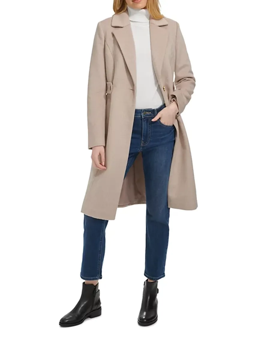 Front Button Closure Breasted Coat
