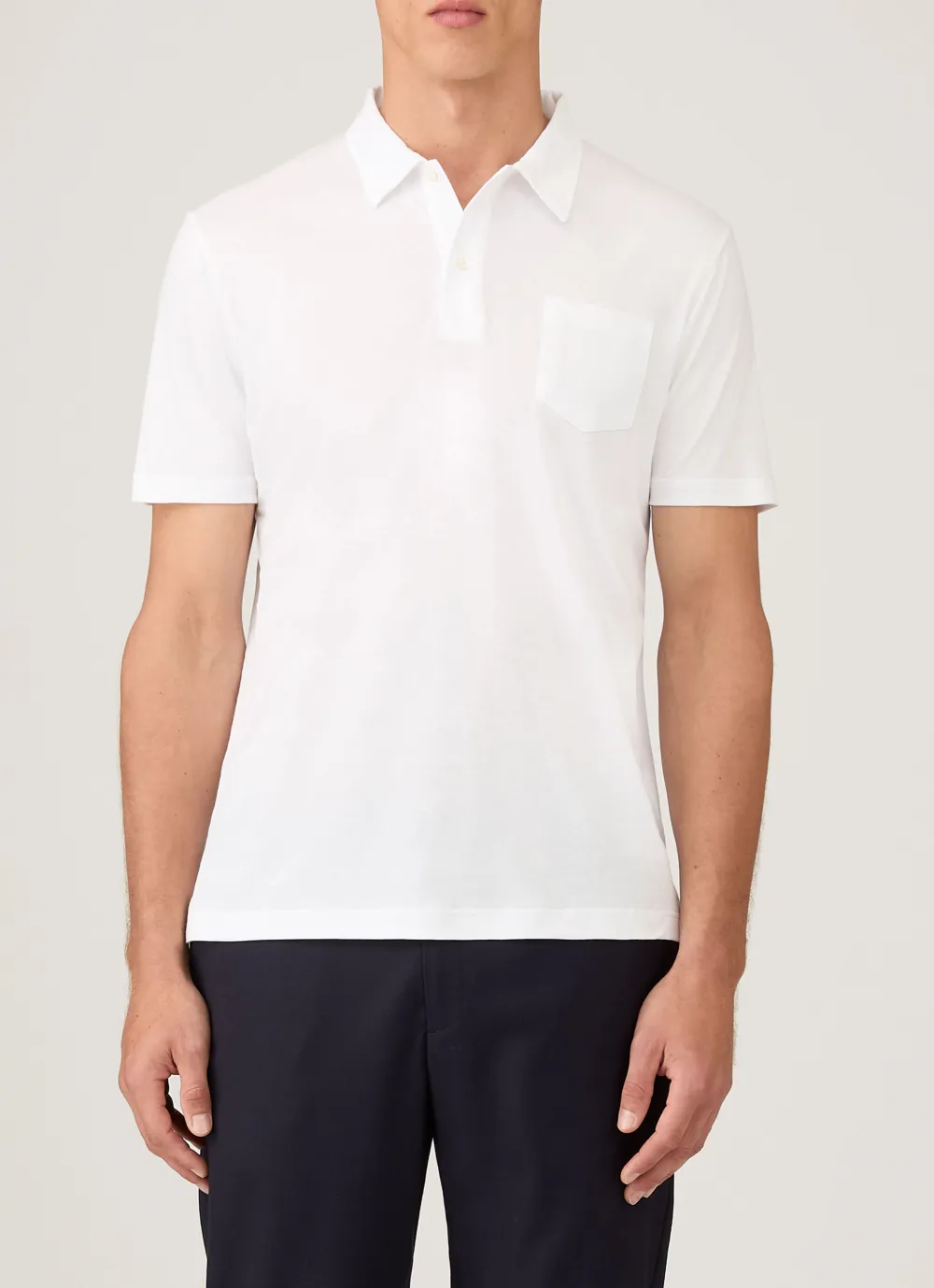 Modern Everyday Slim Fit Sea Island Cotton Jersey Short Sleeve Polo Shirt