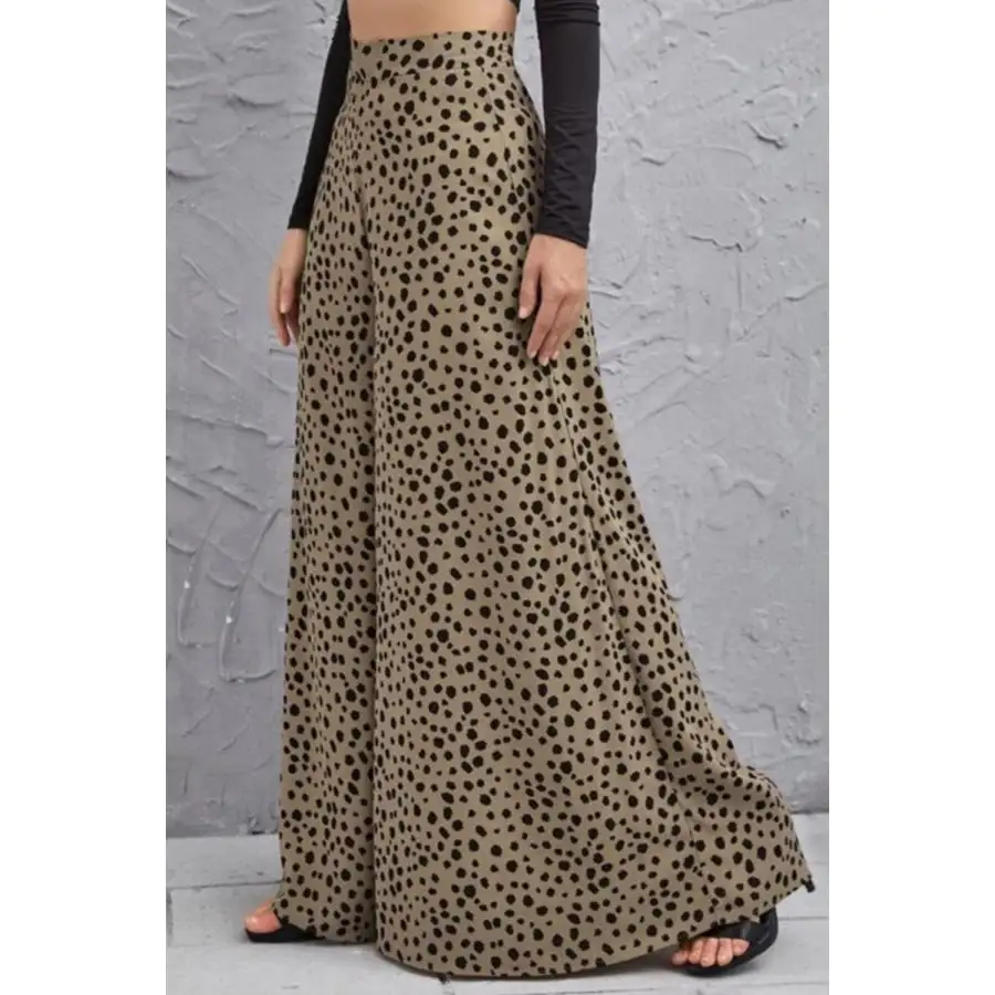 Animal Print High Rise Culottes Pants