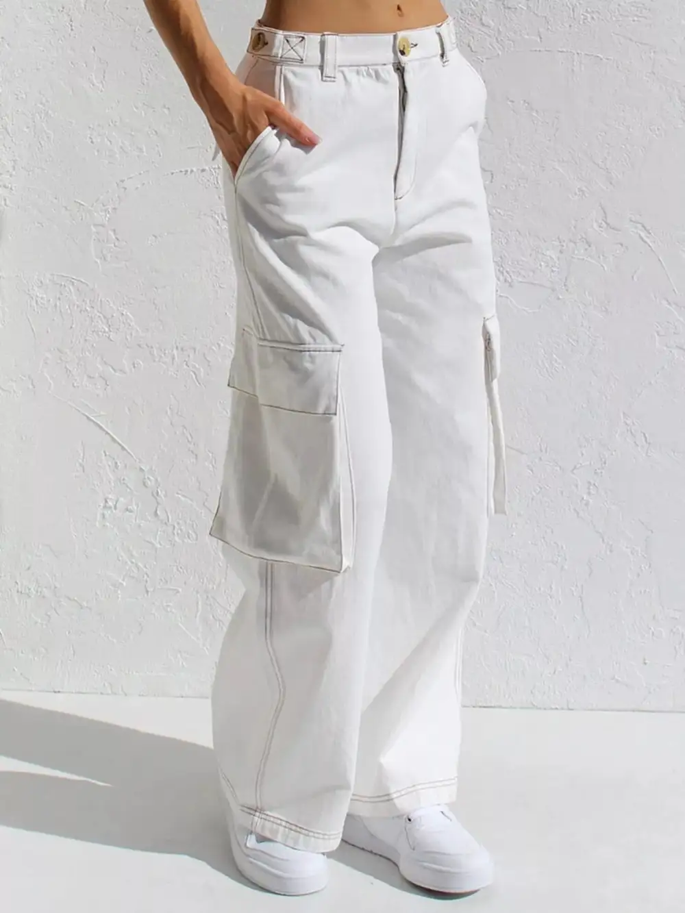 Polished High Waist Wide Leg Denim Jeans