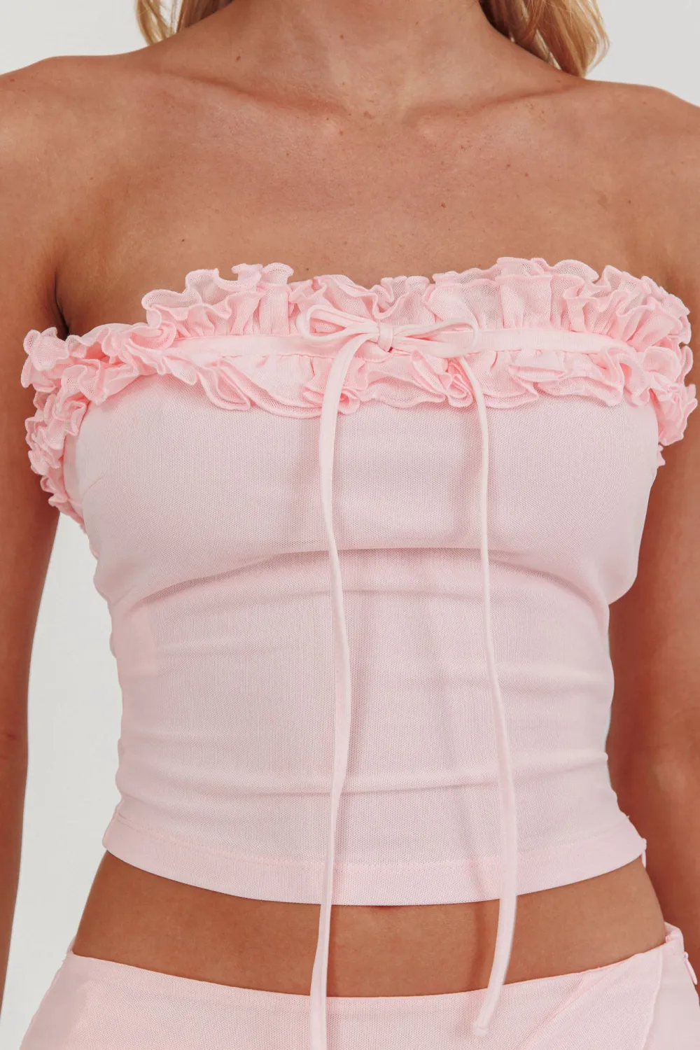 Creative Short Pleated Ruffle Top