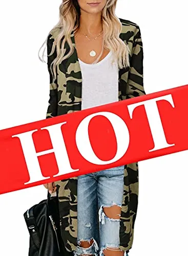 Womens2022FashionCasualOpenFrontPrintedCardigansSweatersThinCoatsJacketsOuterwear