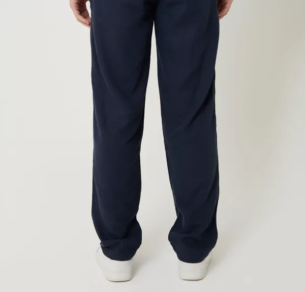 Men's Navy Linen Blend Drawcord Pants