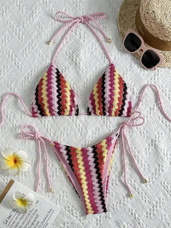 Knitted String Bikini Swim Set
