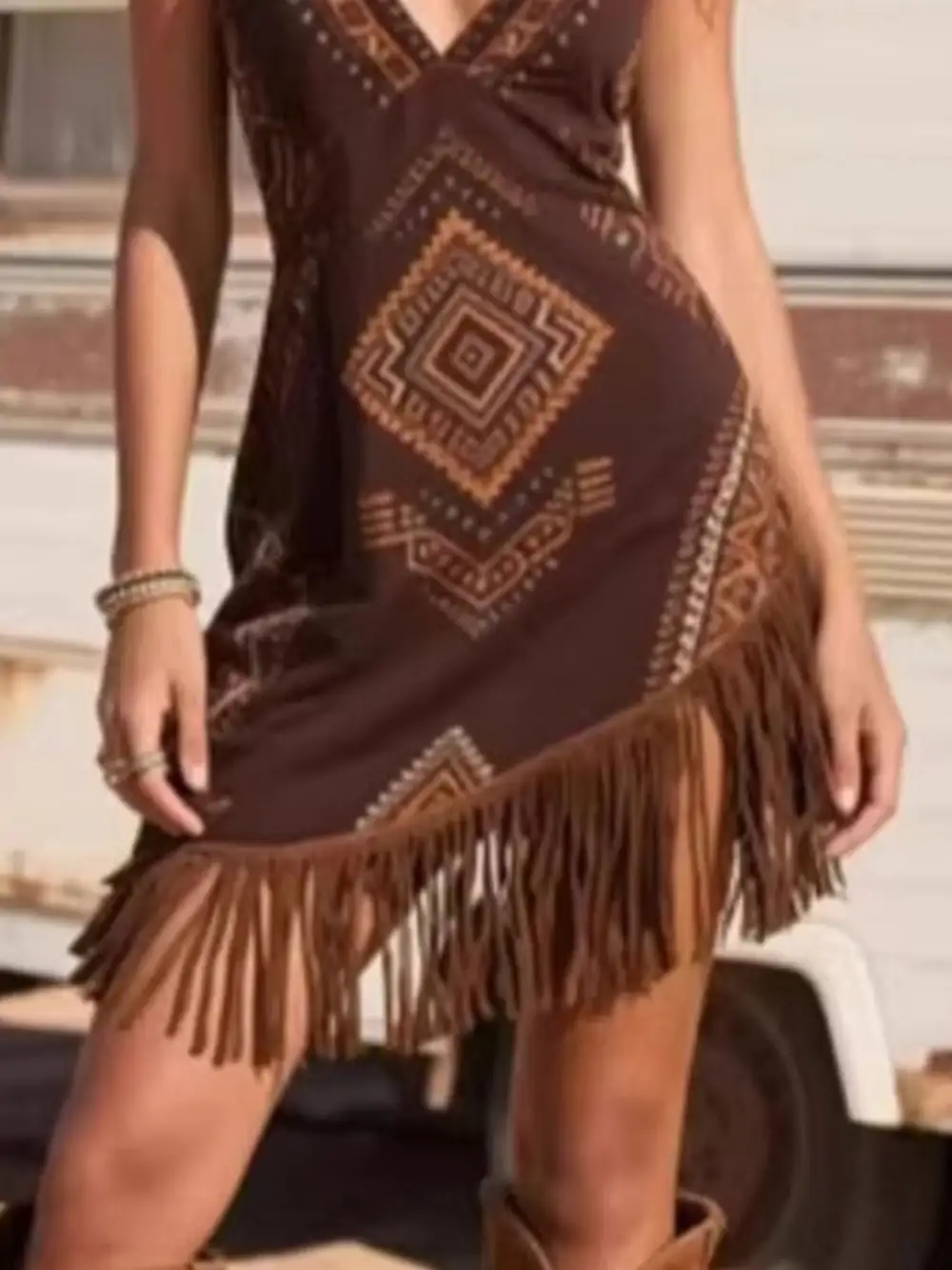 Geometric Print Mini Dress