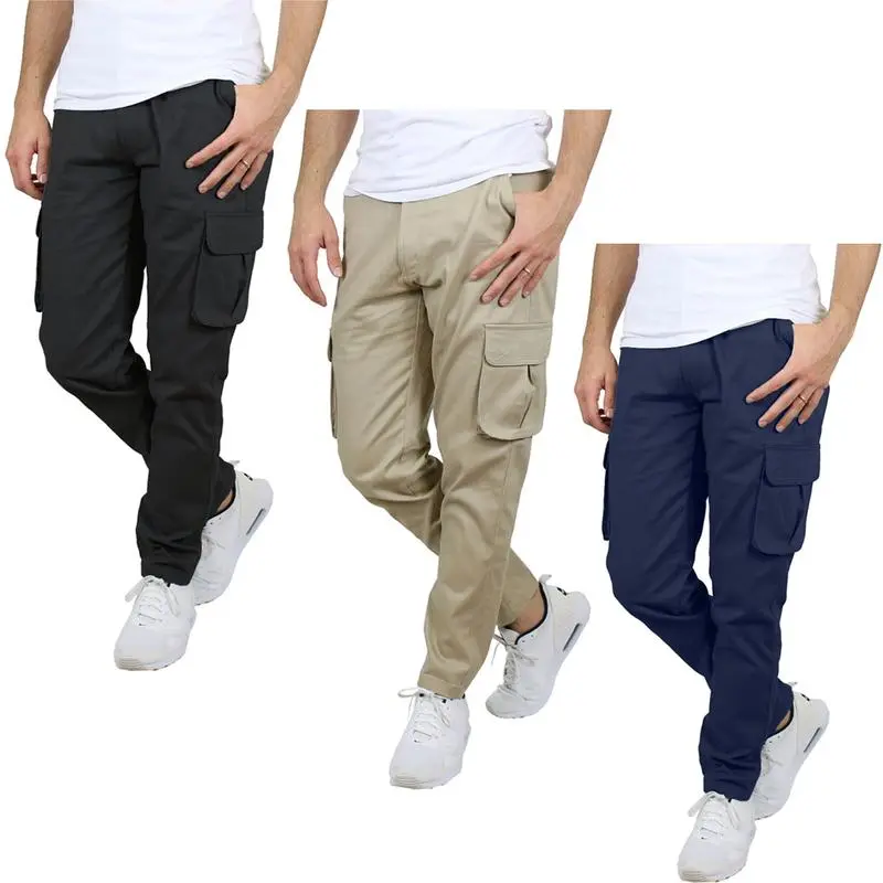 Men'S 3 Pack Flex Stretch Cotton Cargo Pants