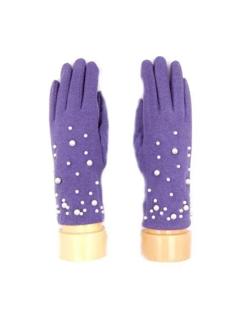 Pearl Accent Cashmere Blend Gloves