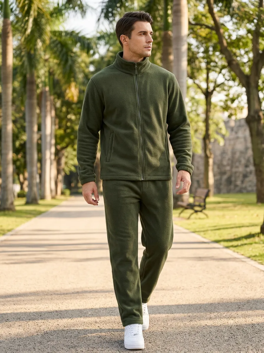 Men's Track Pants with Fleece Sweatshirt Set